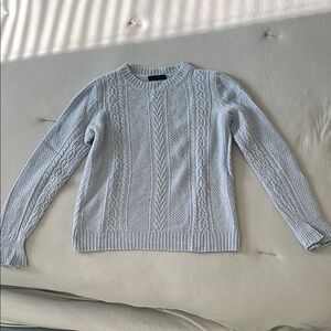 Women’s Cable Knit Sweater in Light Blue-Gray